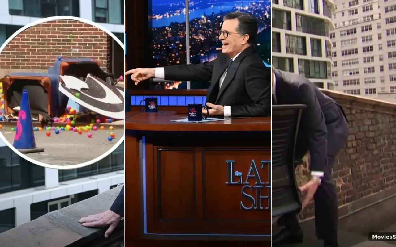 David Letterman & Colbert Destroy CBS Property in Finale